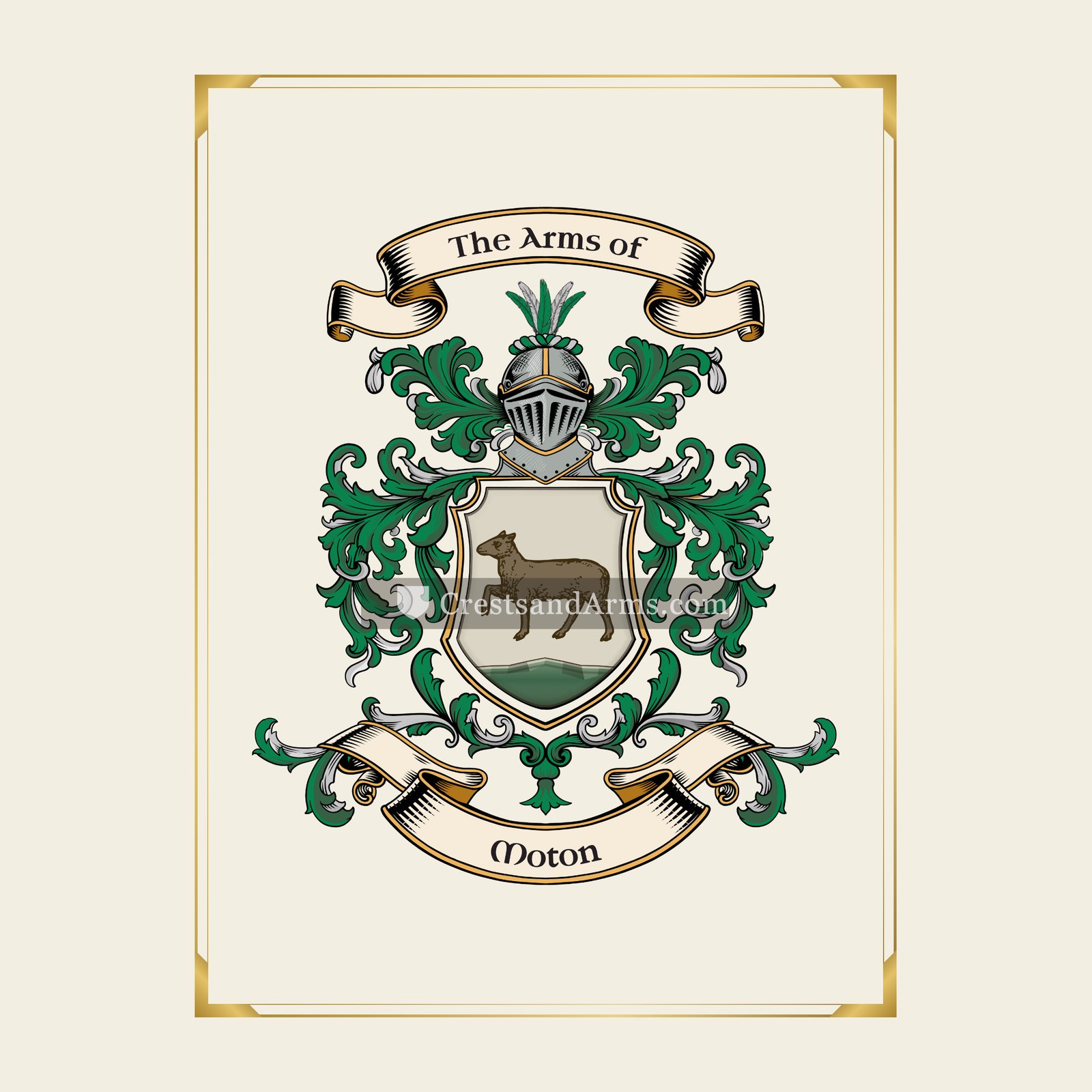 With gold border