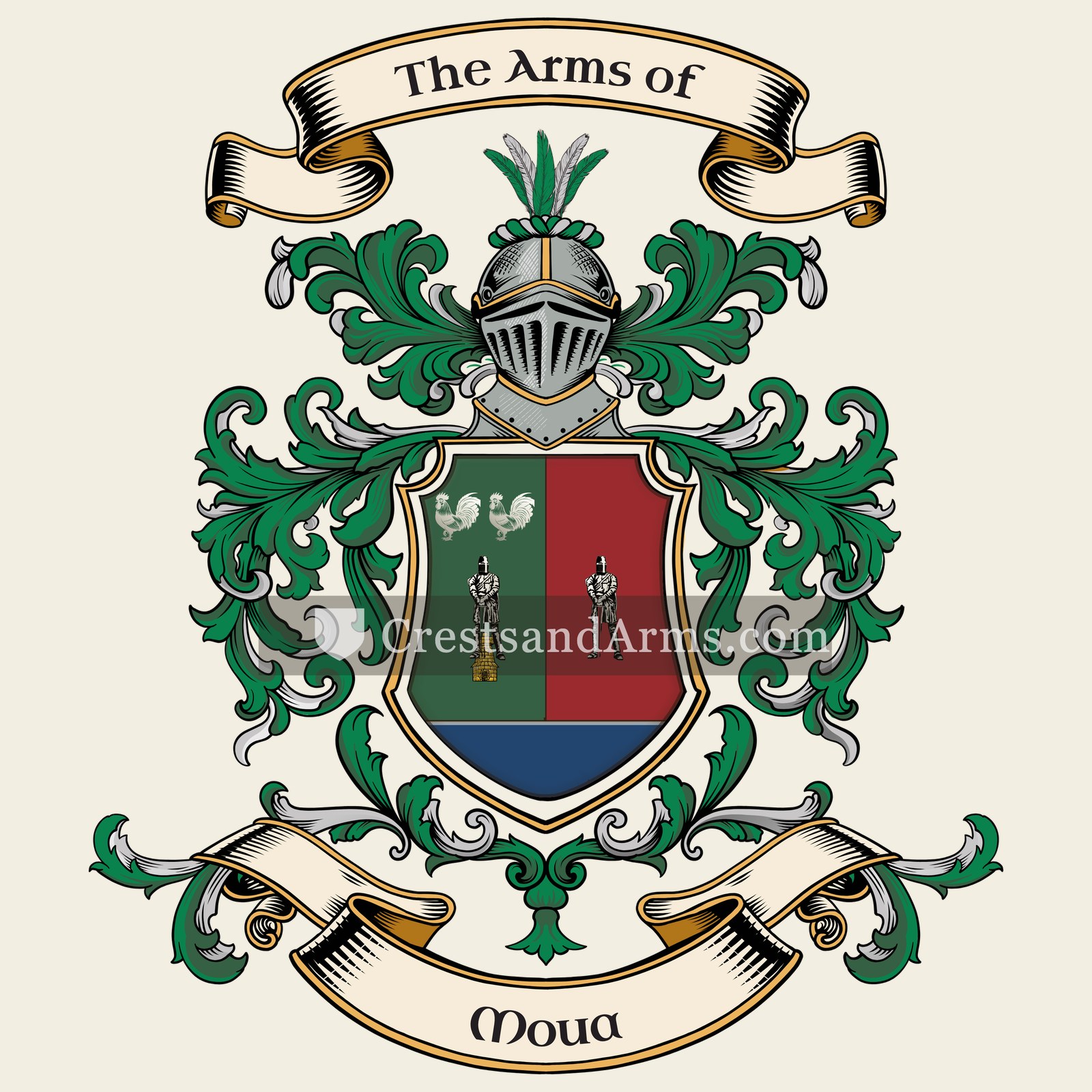 The Moua coat of arms, drawn from the recorded blazon
