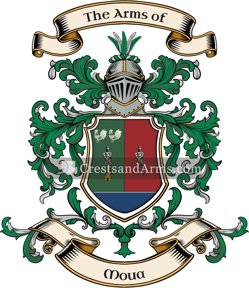 The Moua coat of arms, drawn from the recorded blazon