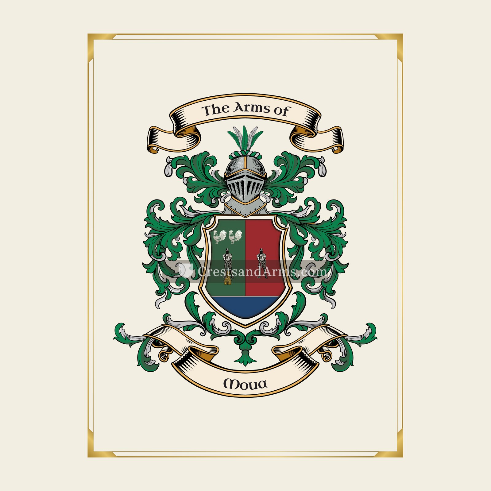 With gold border
