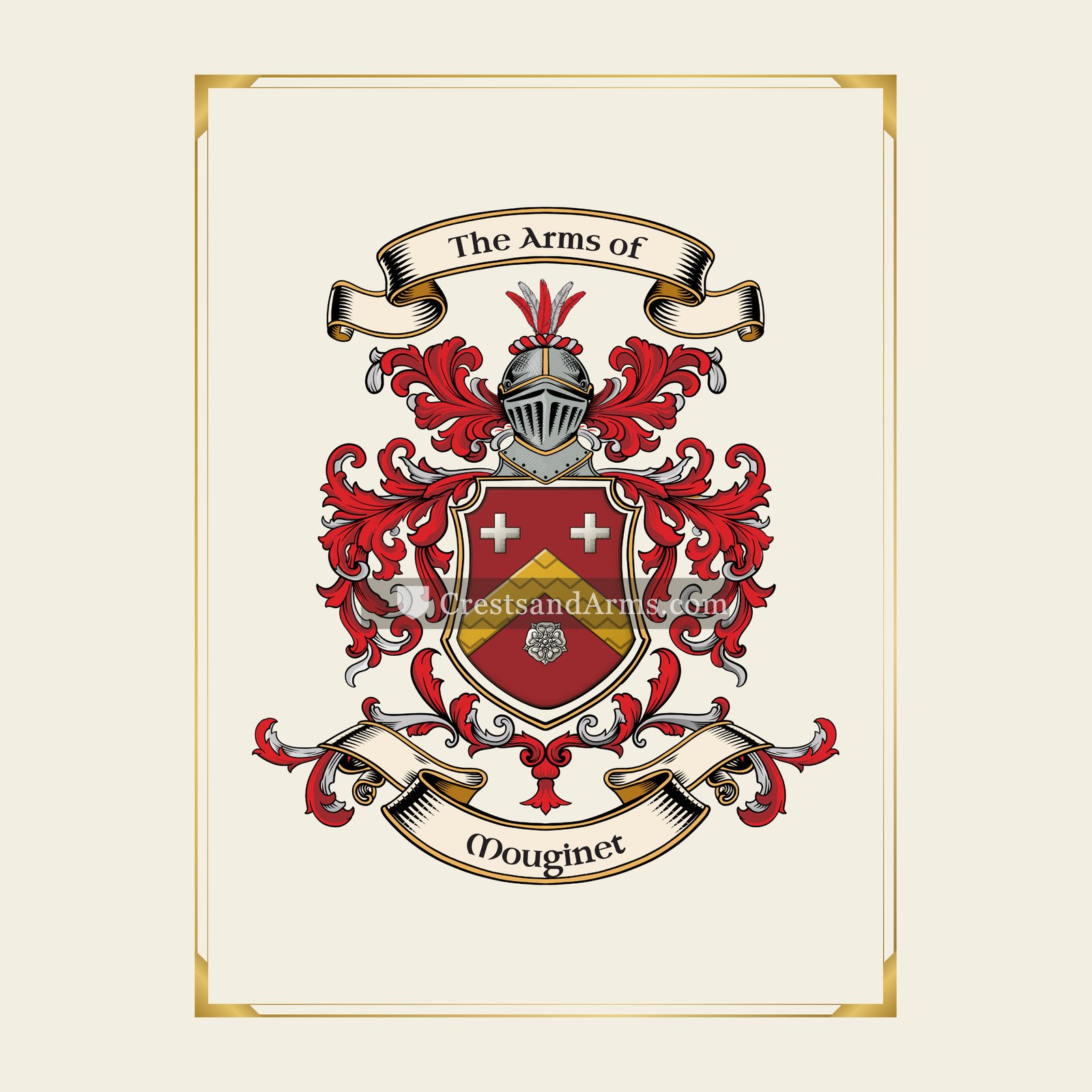 With gold border
