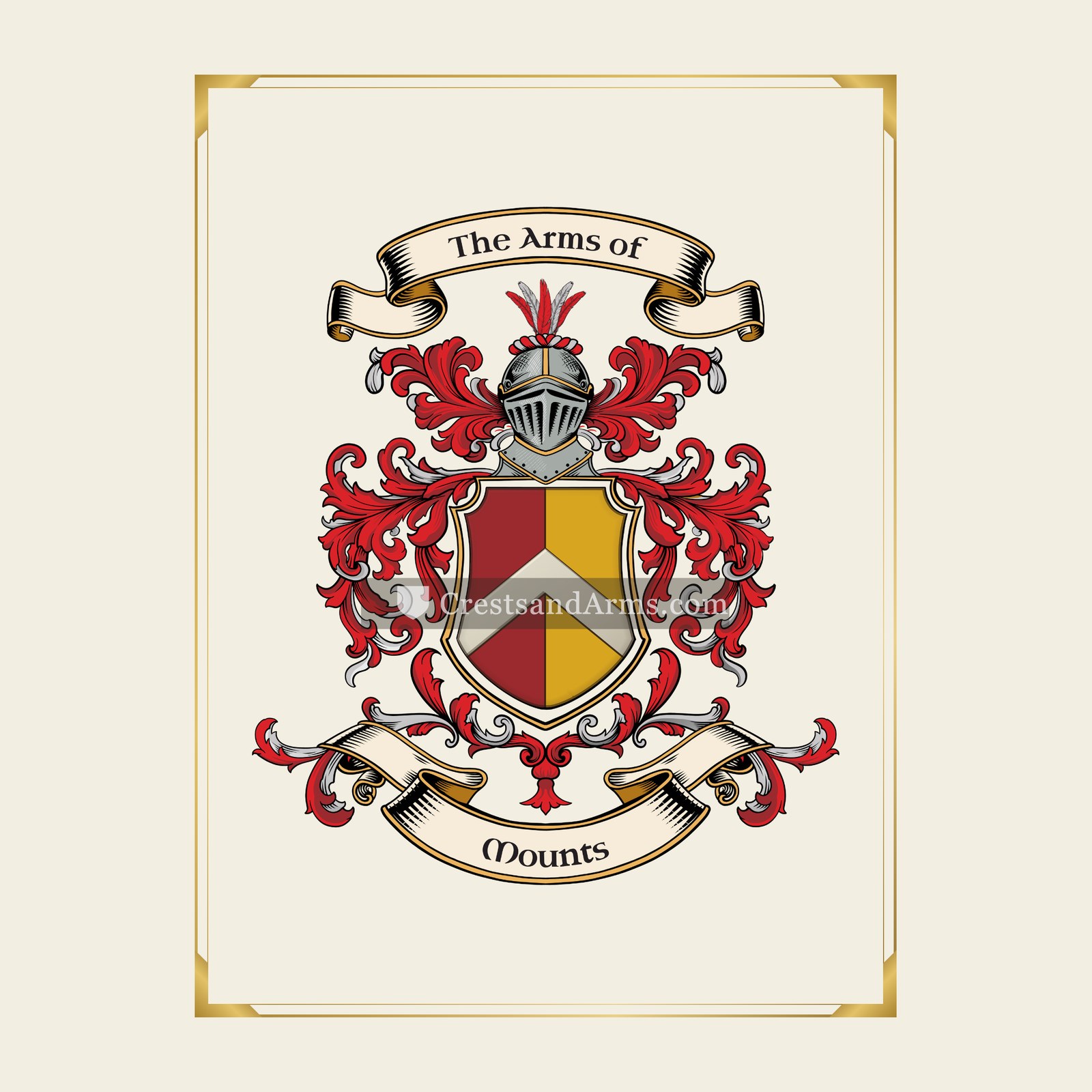 With gold border
