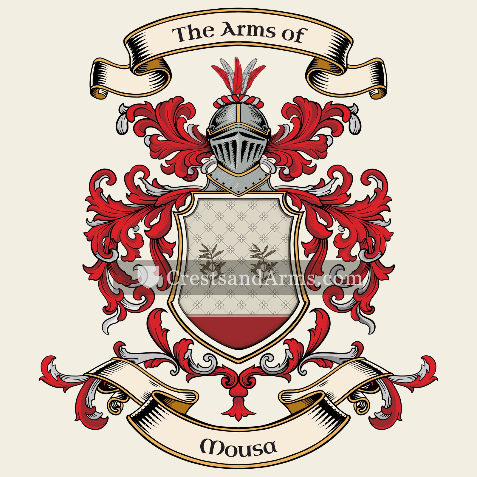 The Mousa coat of arms, drawn from the recorded blazon