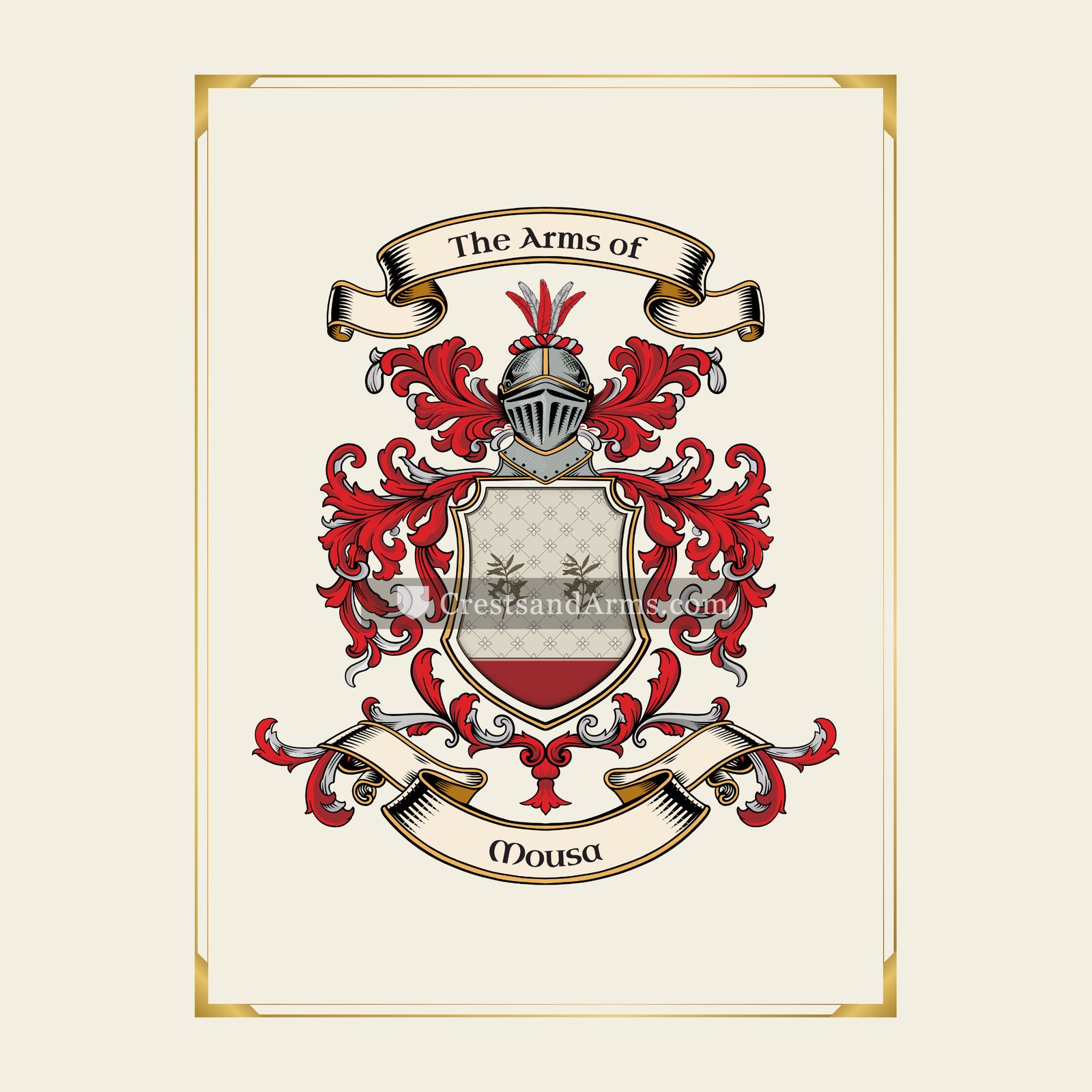 With gold border