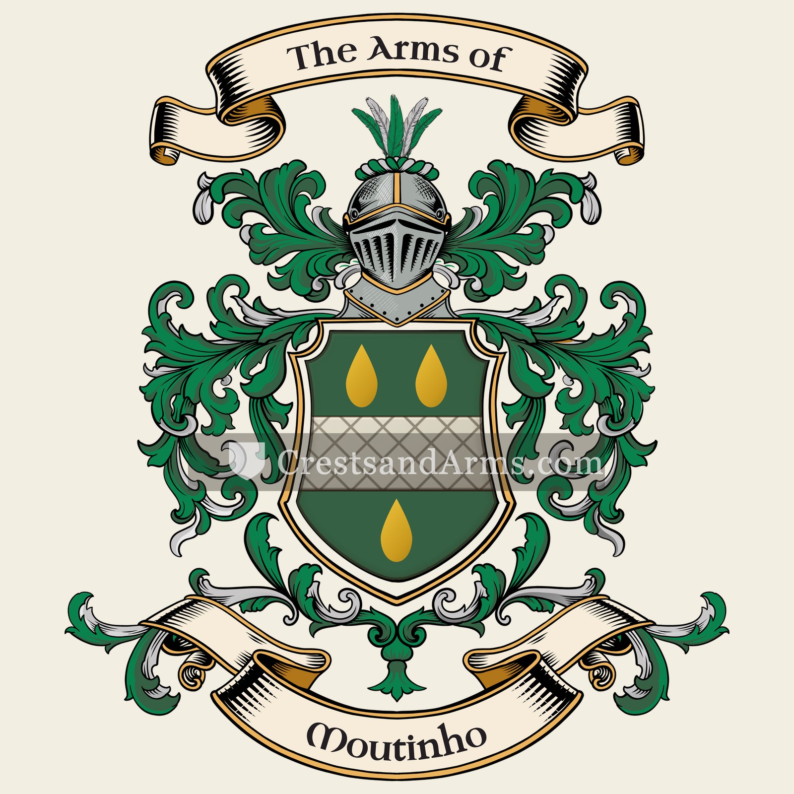 The Moutinho coat of arms, drawn from the recorded blazon