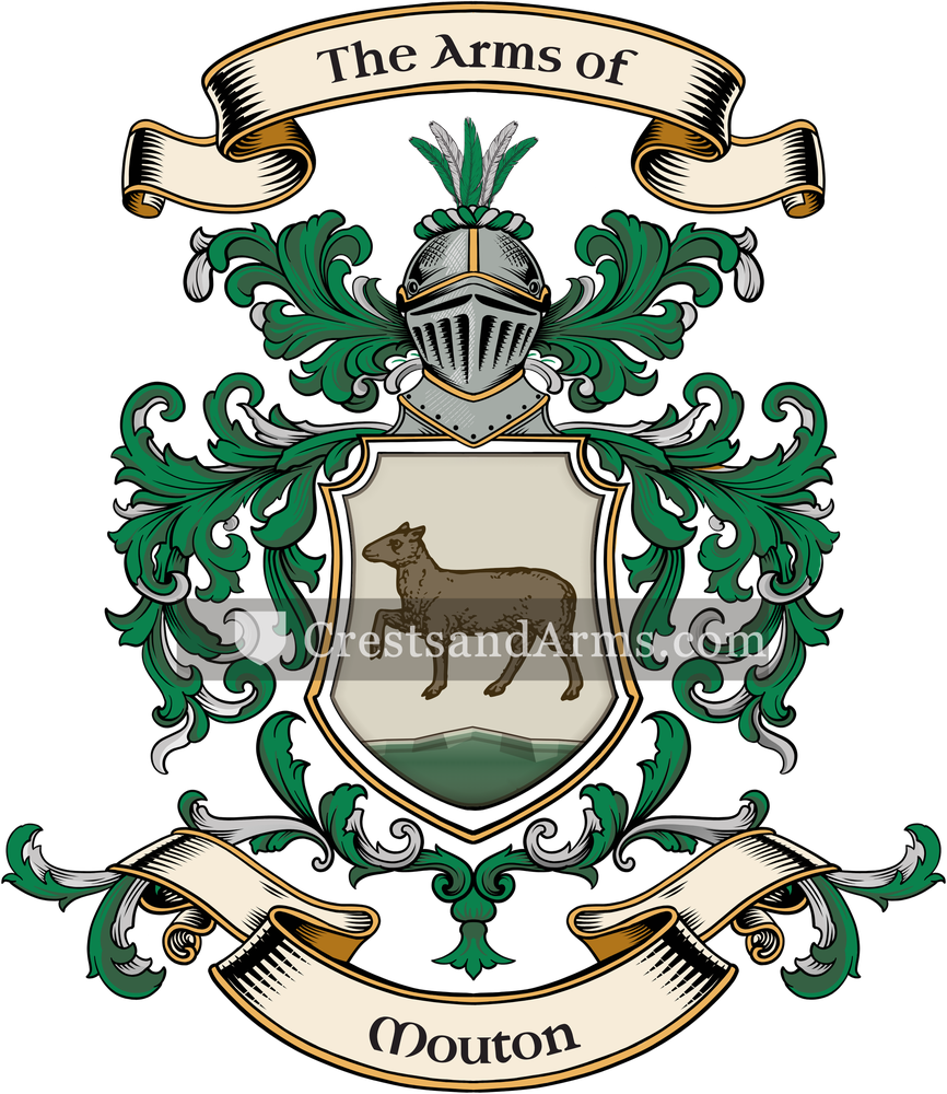 The Mouton coat of arms, drawn from the recorded blazon