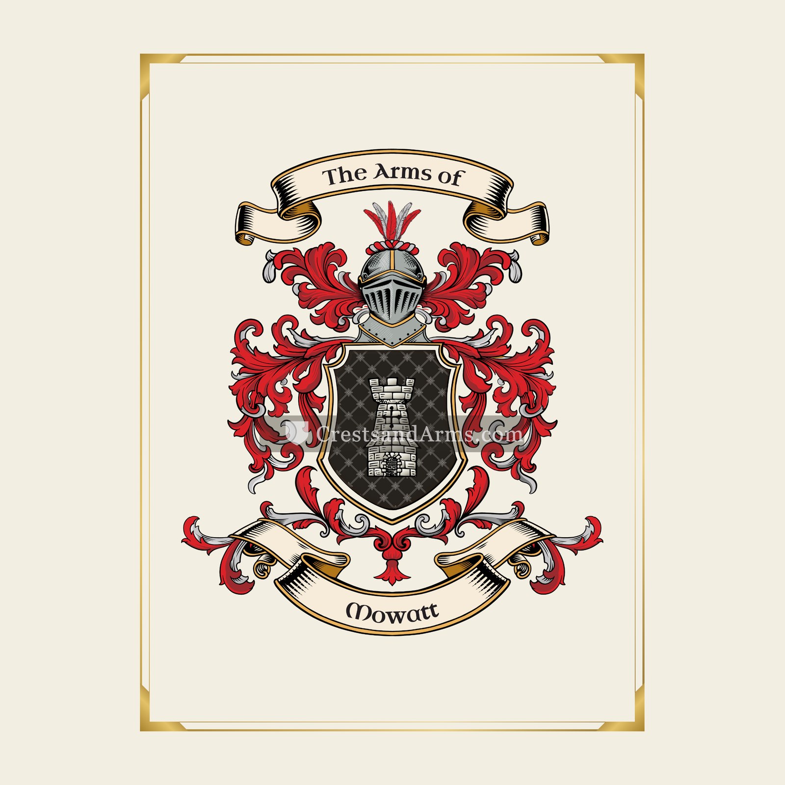 With gold border