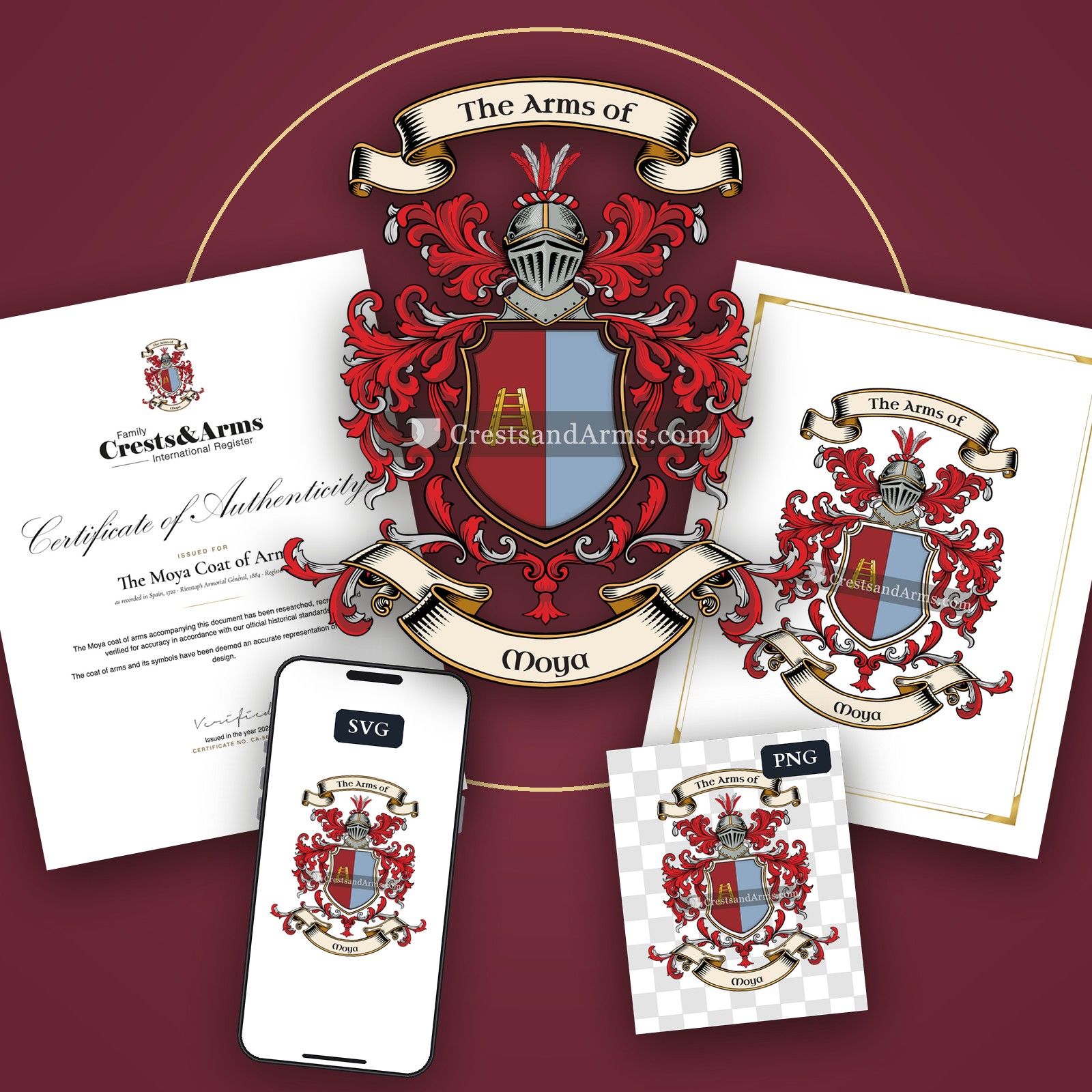 The Moya arms on the coat of arms — digital pack