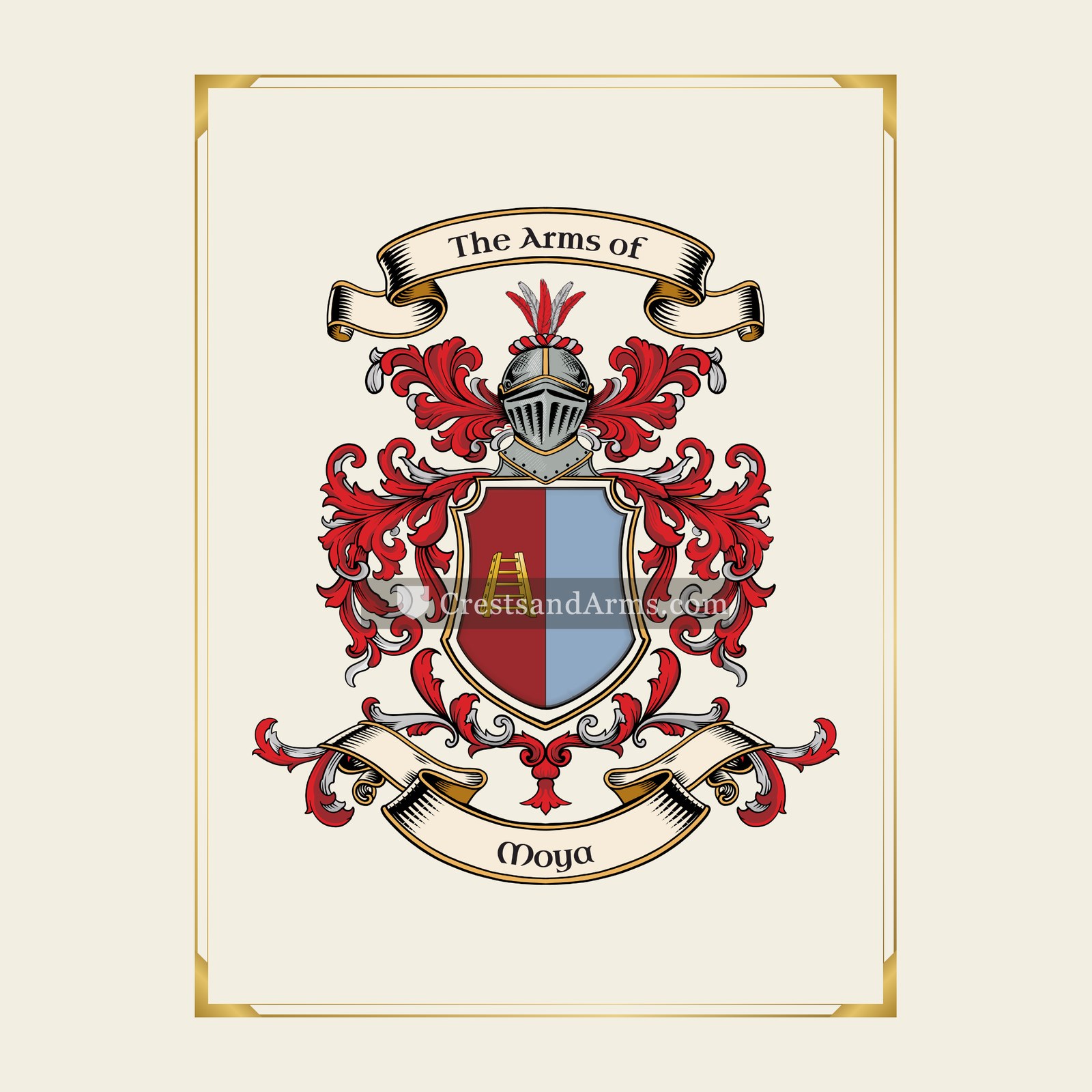 With gold border