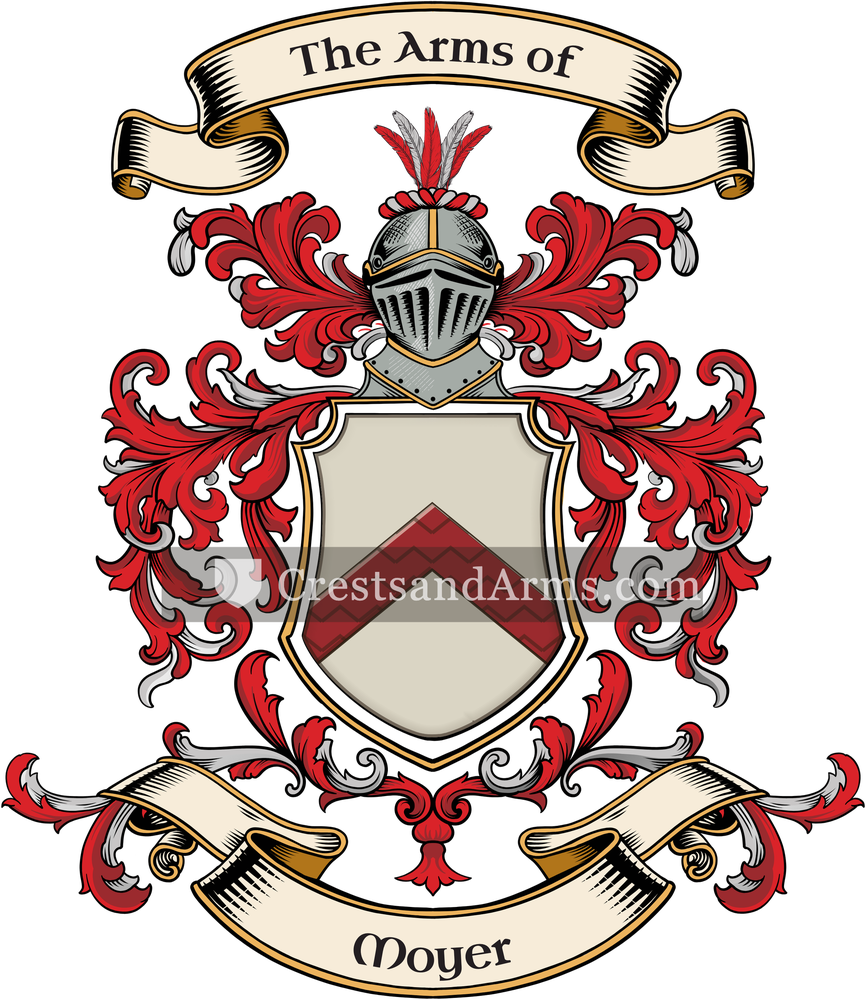 The Moyer coat of arms, drawn from the recorded blazon