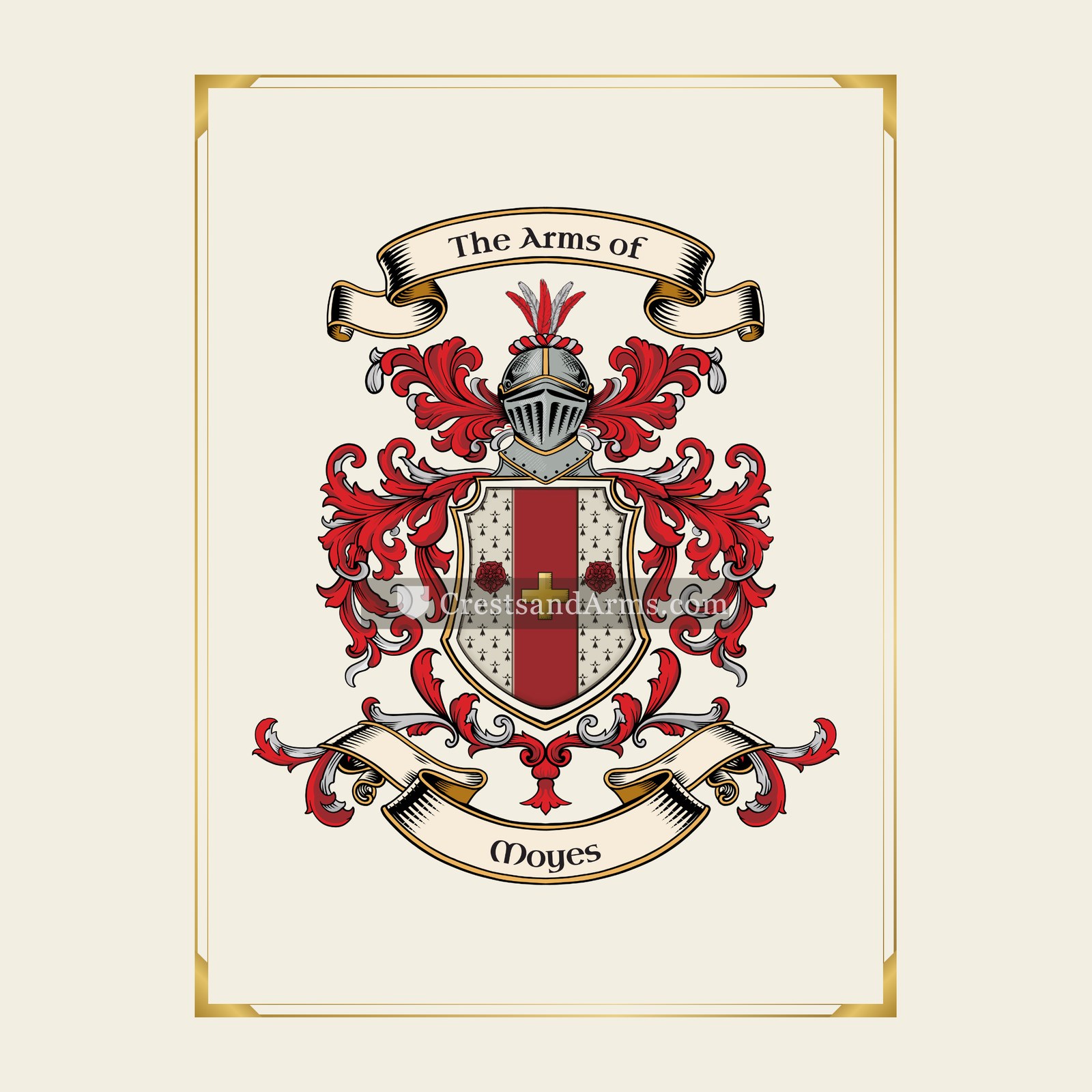 With gold border