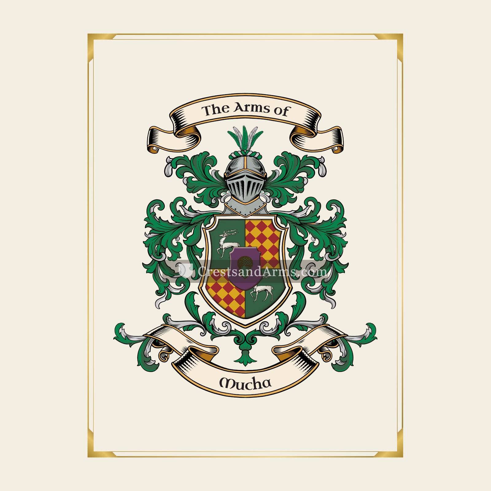 With gold border