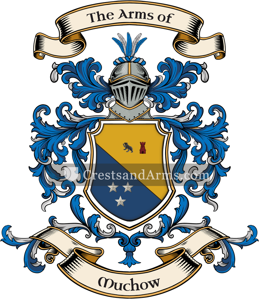 The Muchow coat of arms, drawn from the recorded blazon