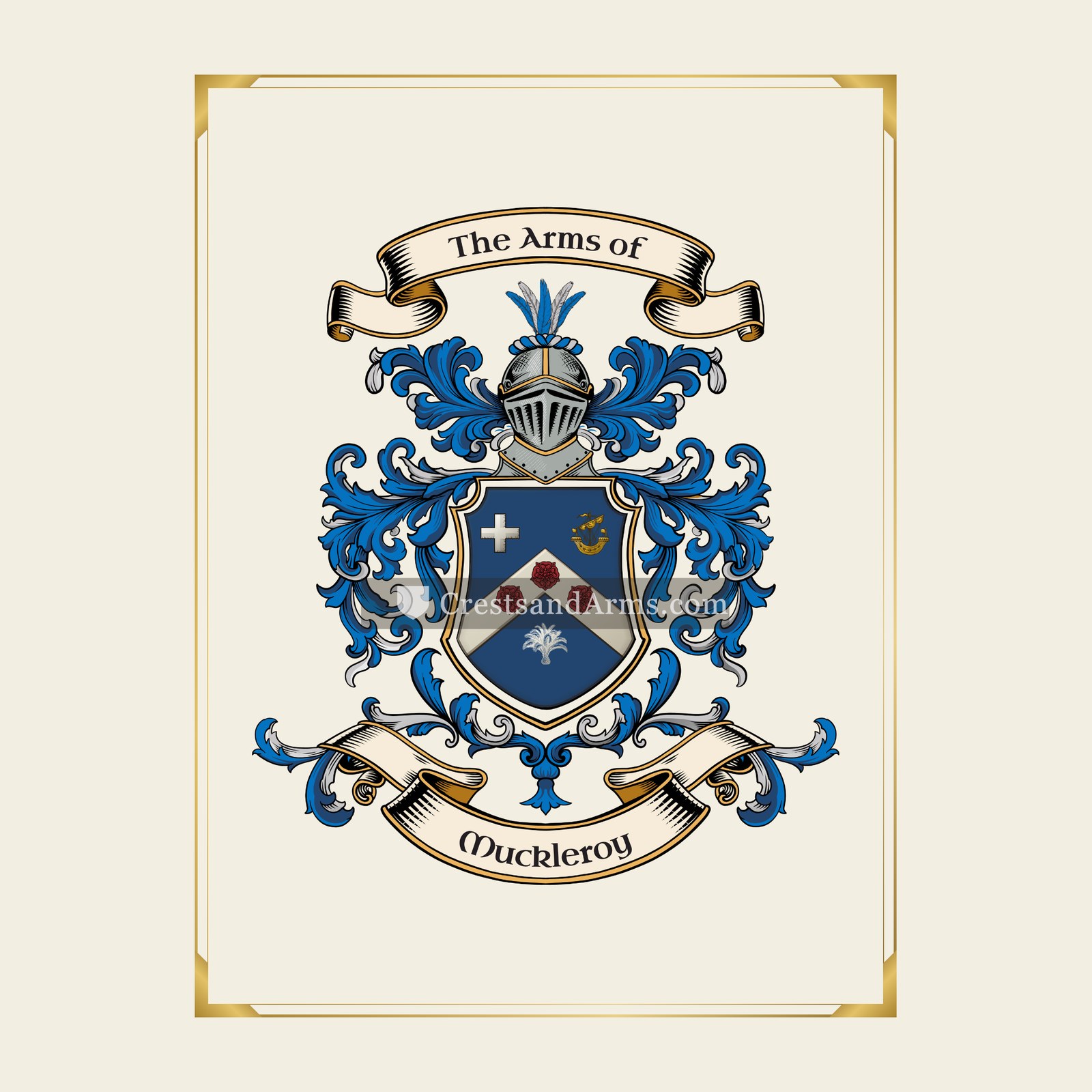 With gold border