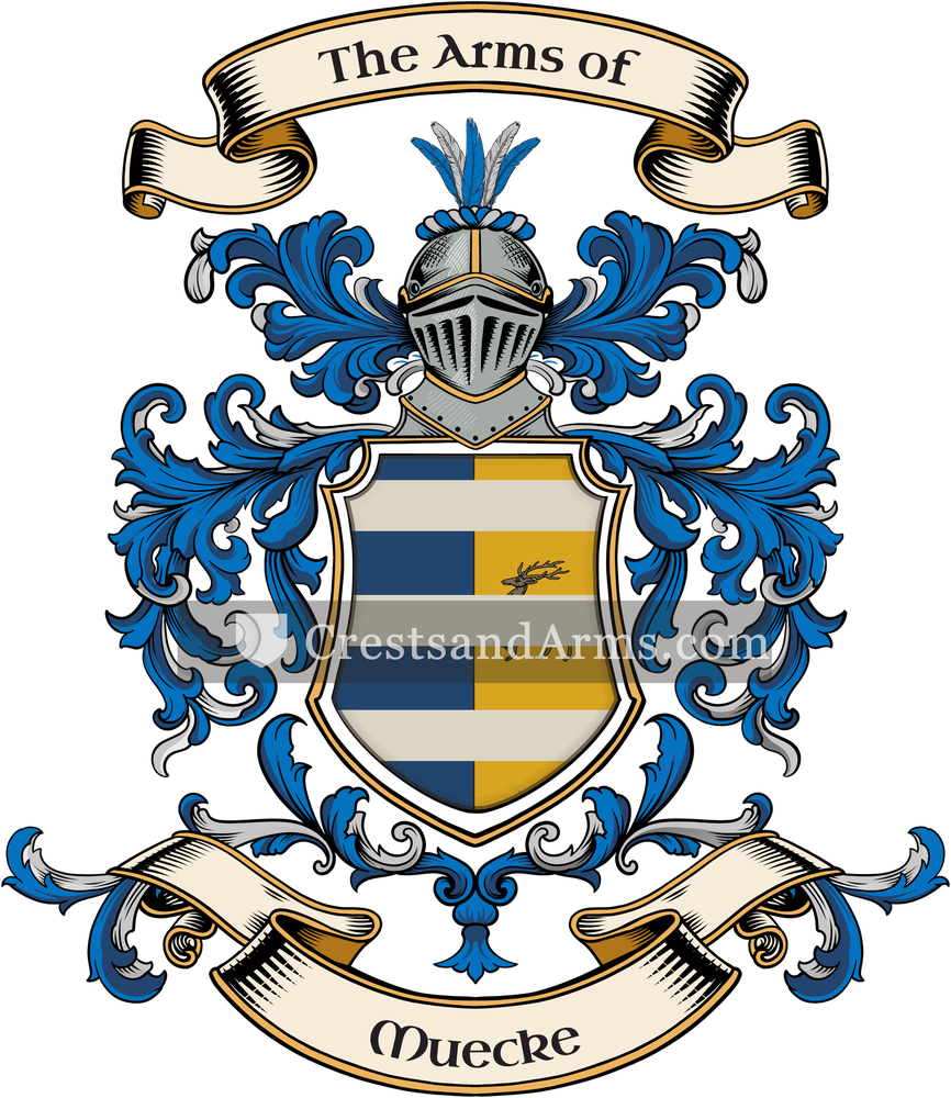 The Muecke coat of arms, drawn from the recorded blazon