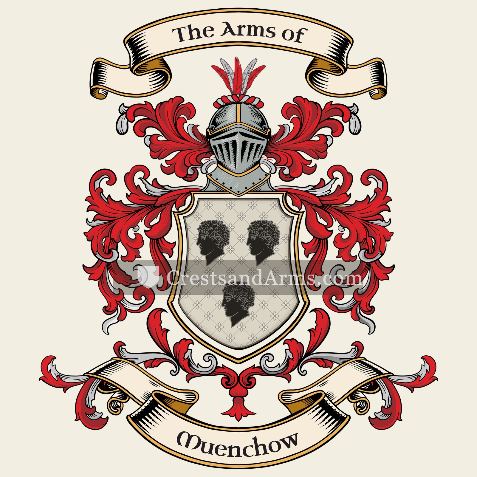 The Muenchow coat of arms, drawn from the recorded blazon
