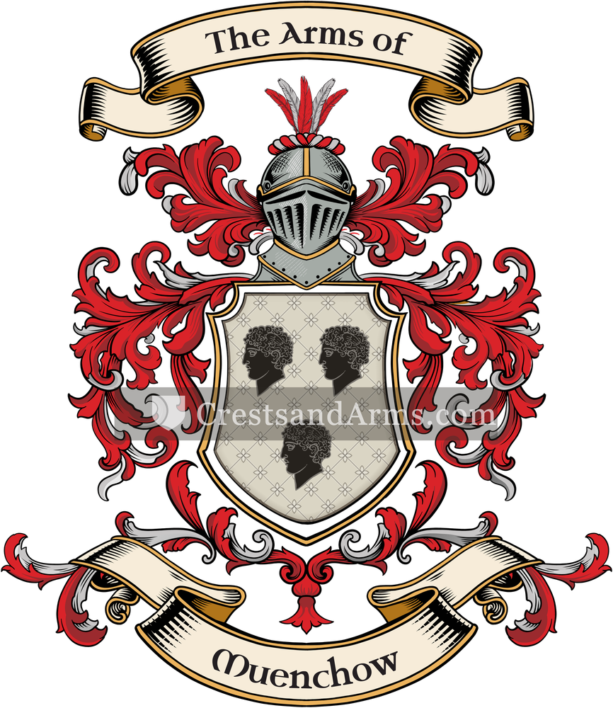 The Muenchow coat of arms, drawn from the recorded blazon