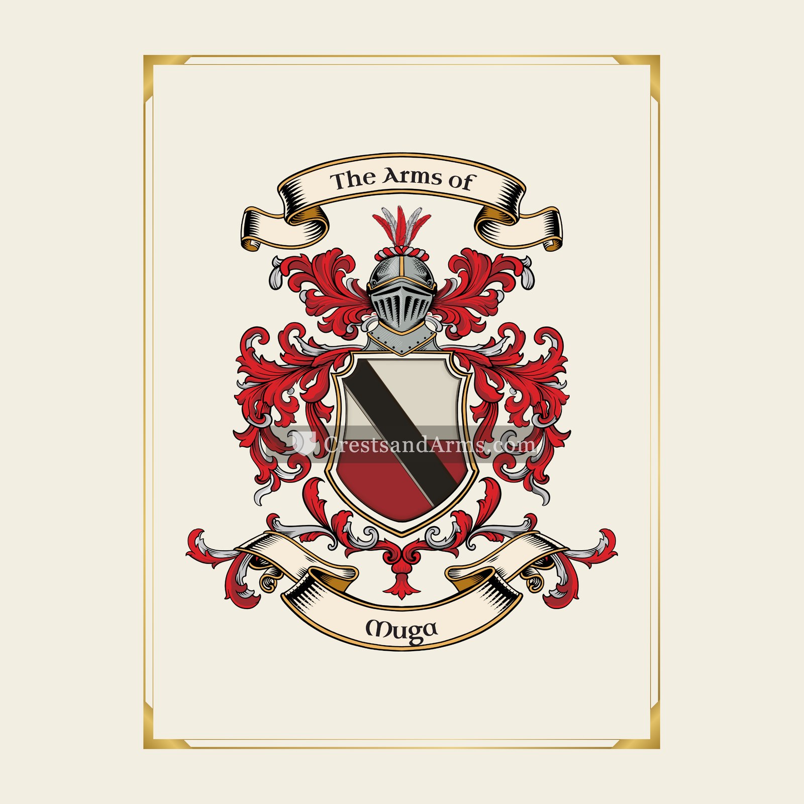 With gold border