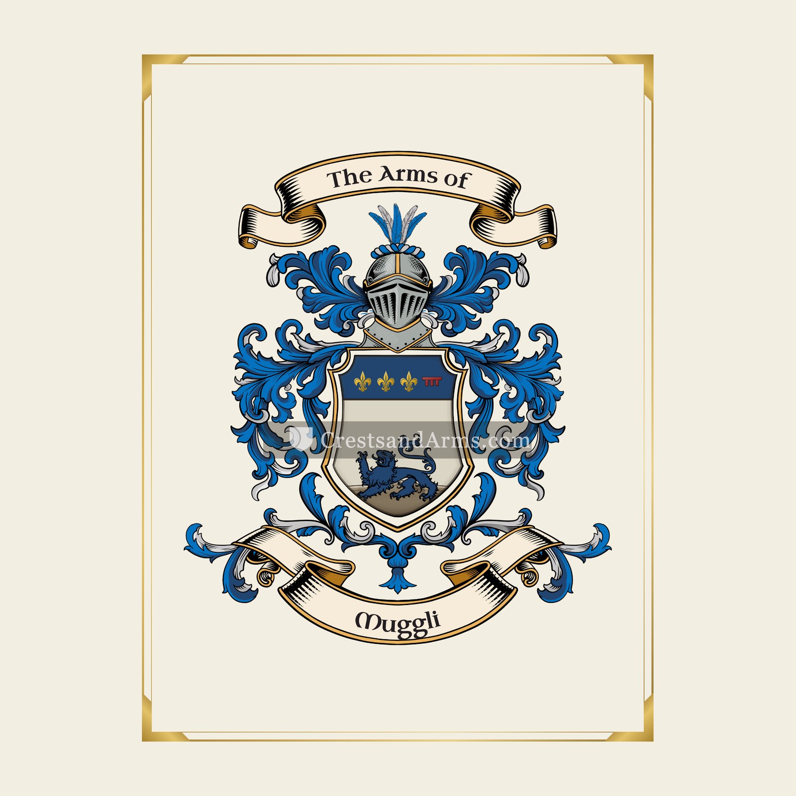 With gold border