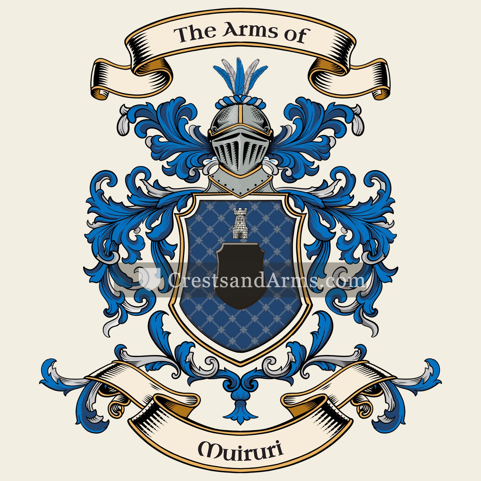 The Muiruri coat of arms, drawn from the recorded blazon