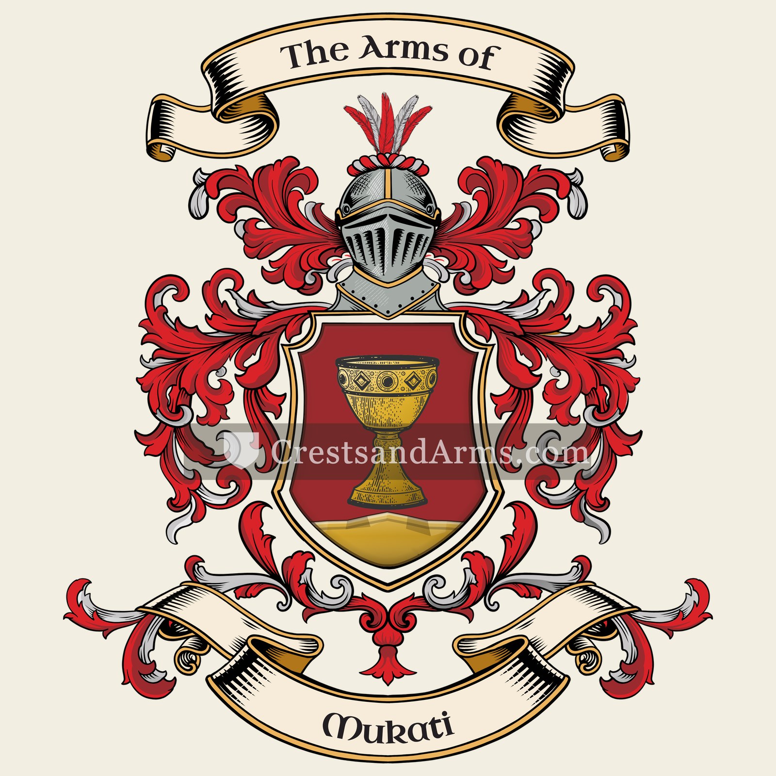 The Mukati coat of arms, drawn from the recorded blazon