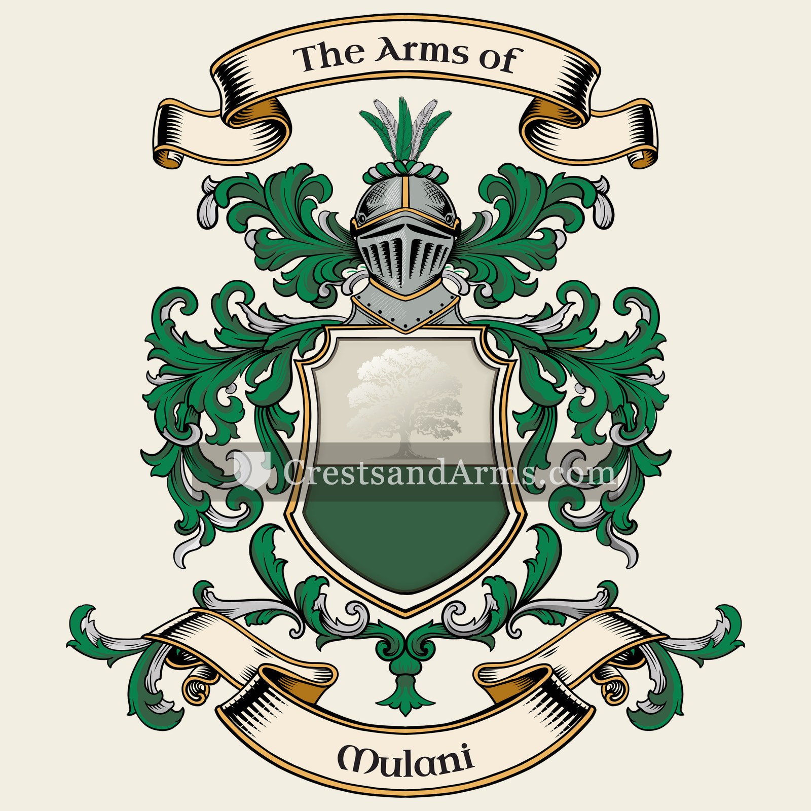 The Mulani coat of arms, drawn from the recorded blazon