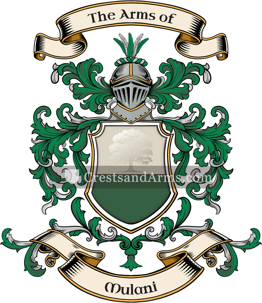 The Mulani coat of arms, drawn from the recorded blazon