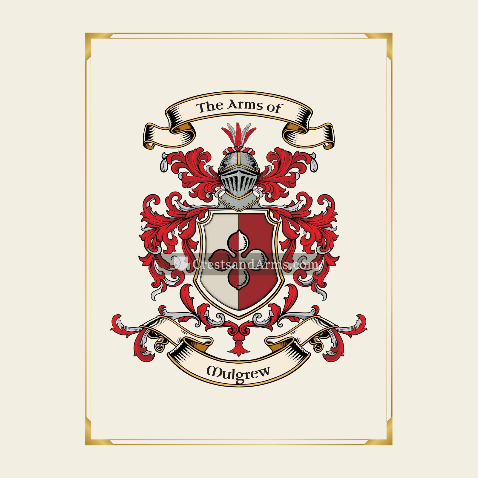 With gold border