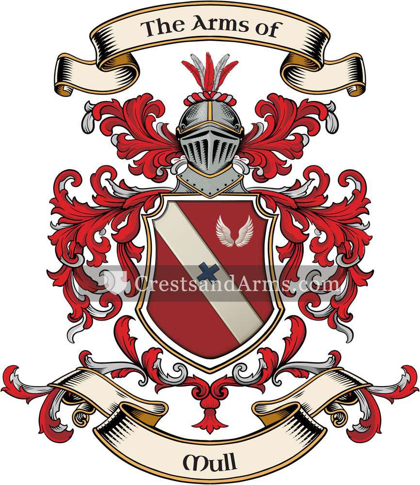 The Mull coat of arms, drawn from the recorded blazon
