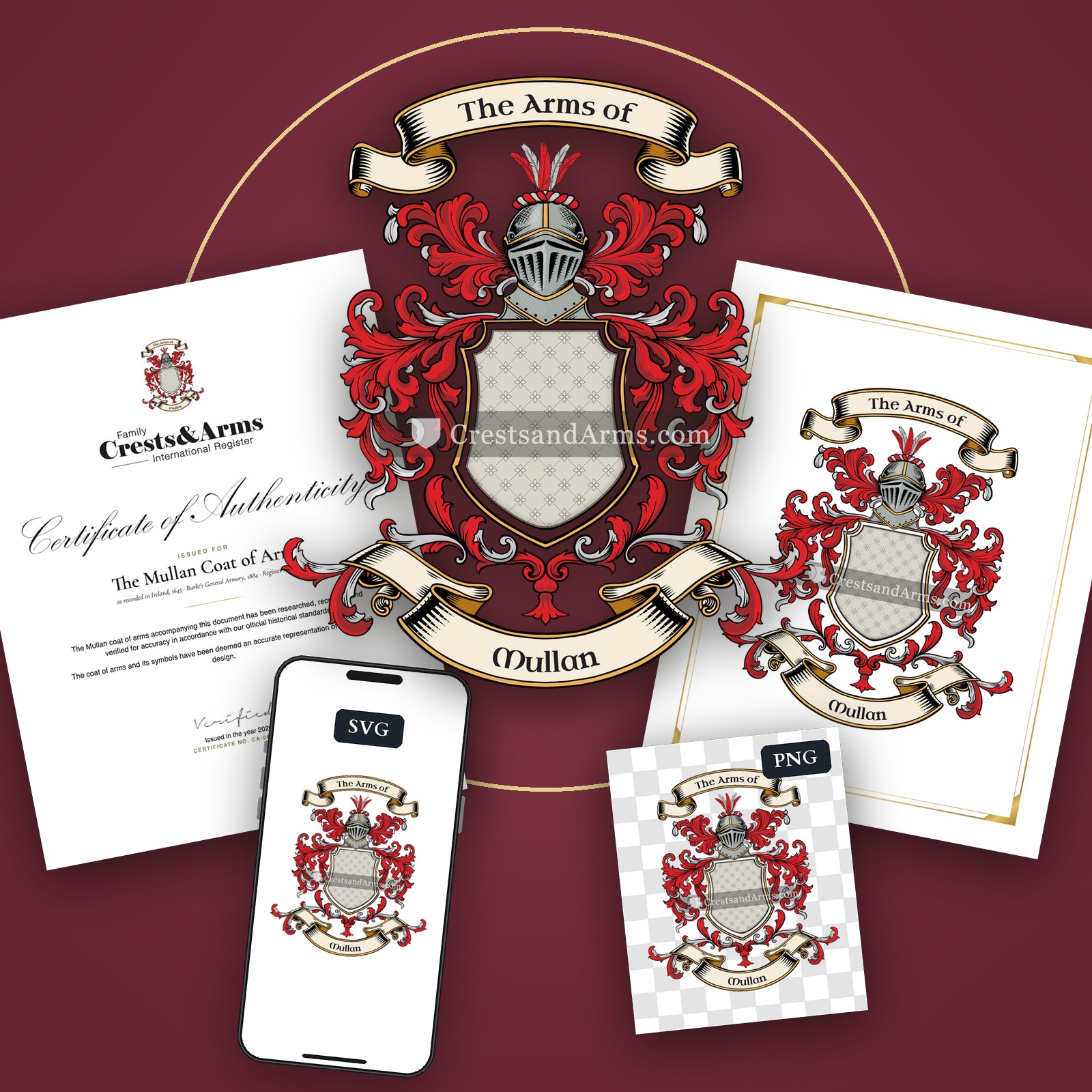 The Mullan arms on the coat of arms — digital pack