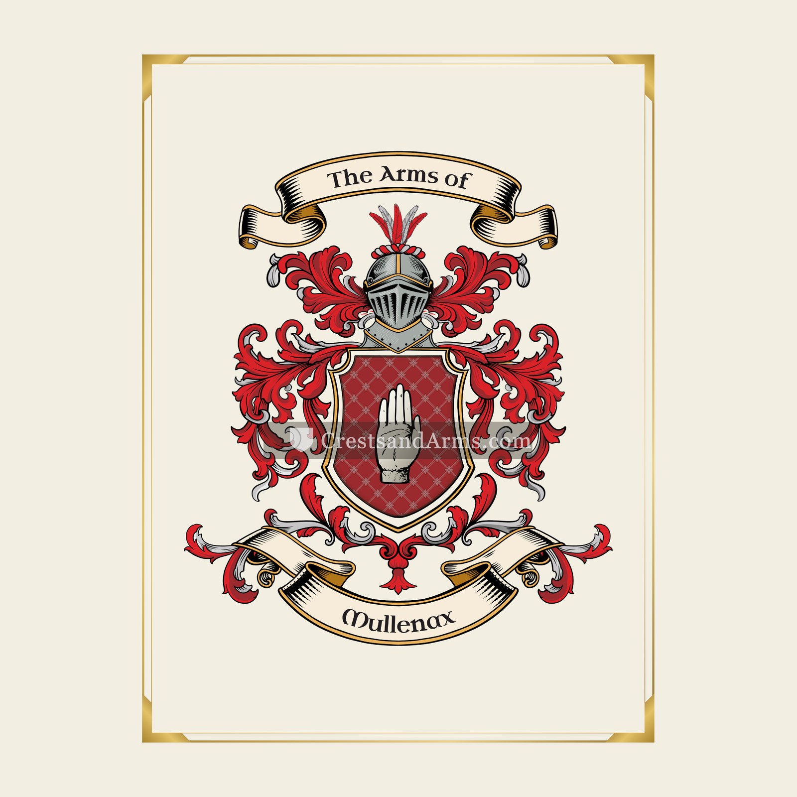 With gold border