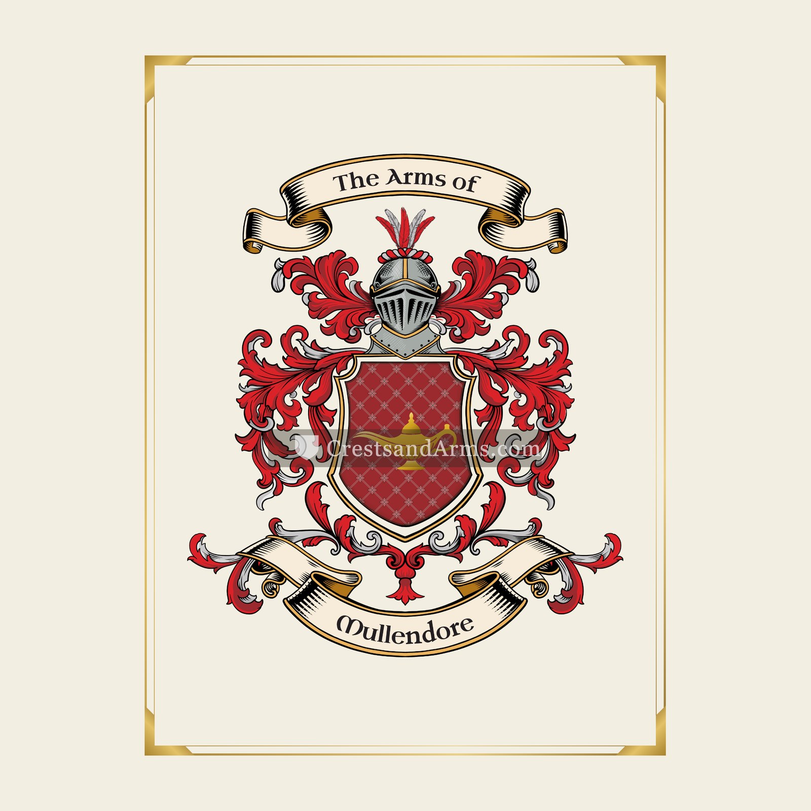With gold border