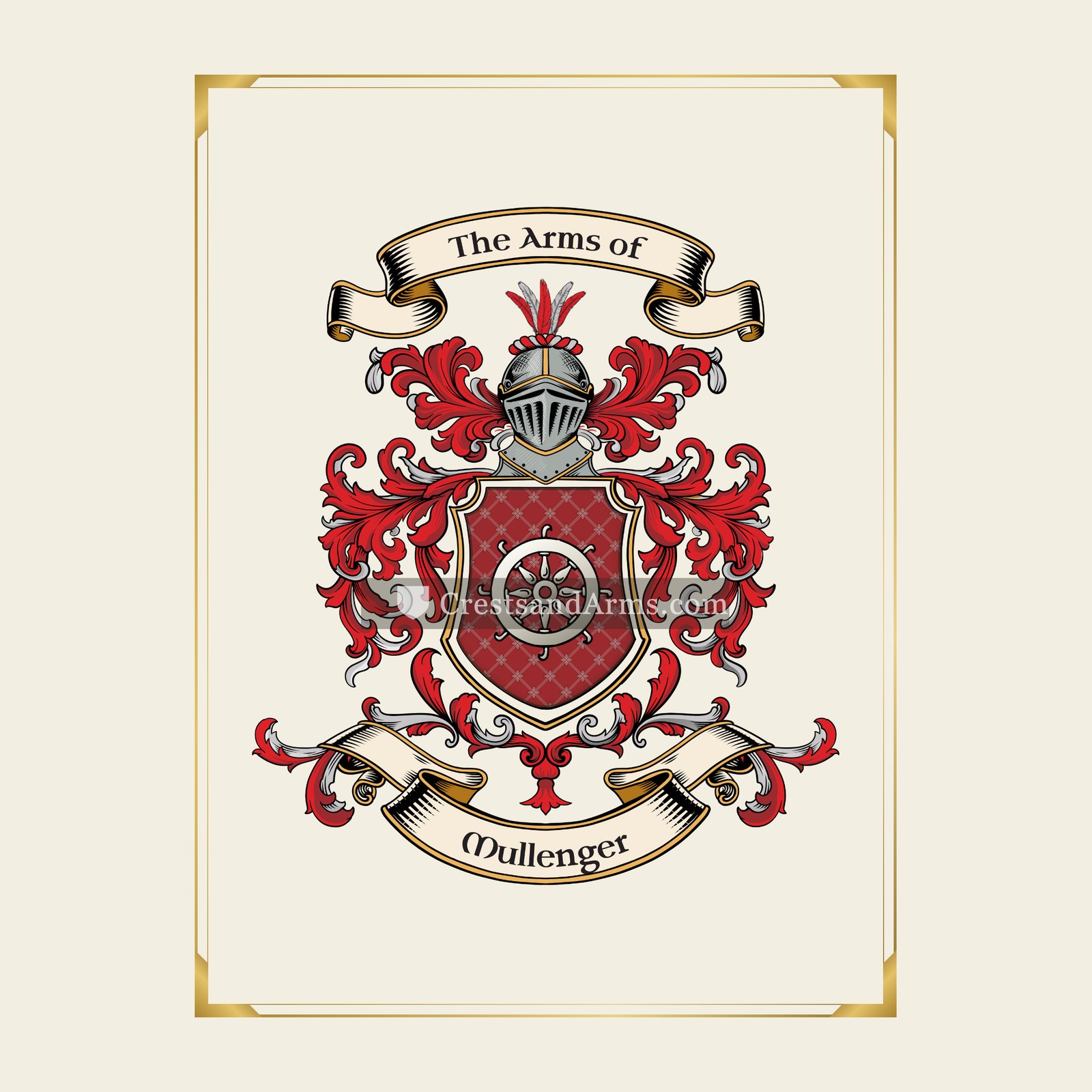 With gold border