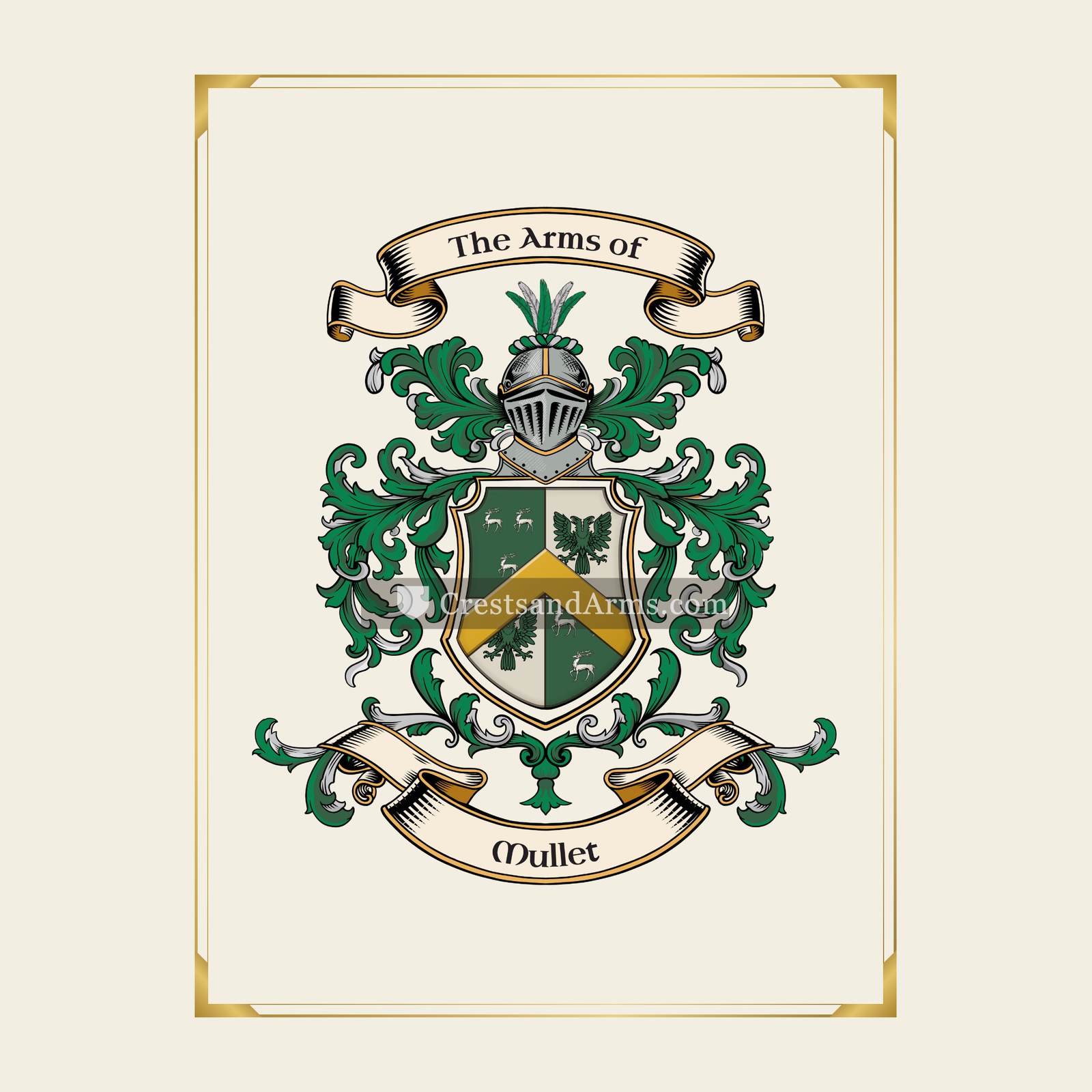 With gold border