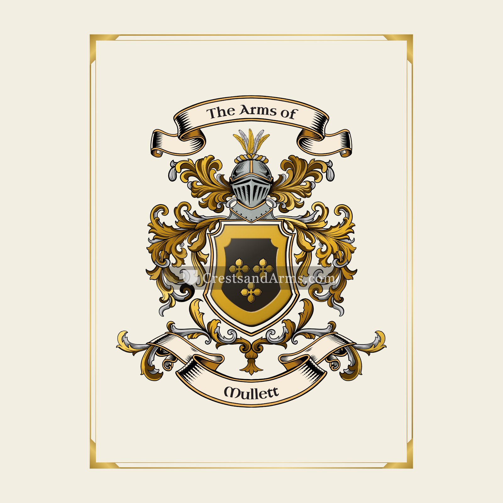 With gold border