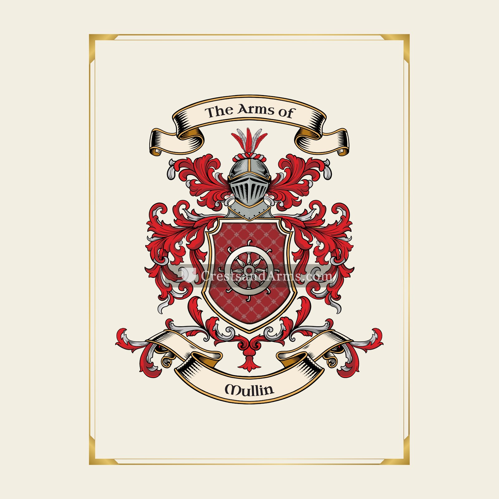 With gold border