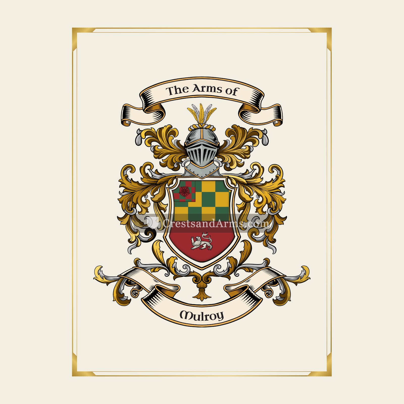 With gold border