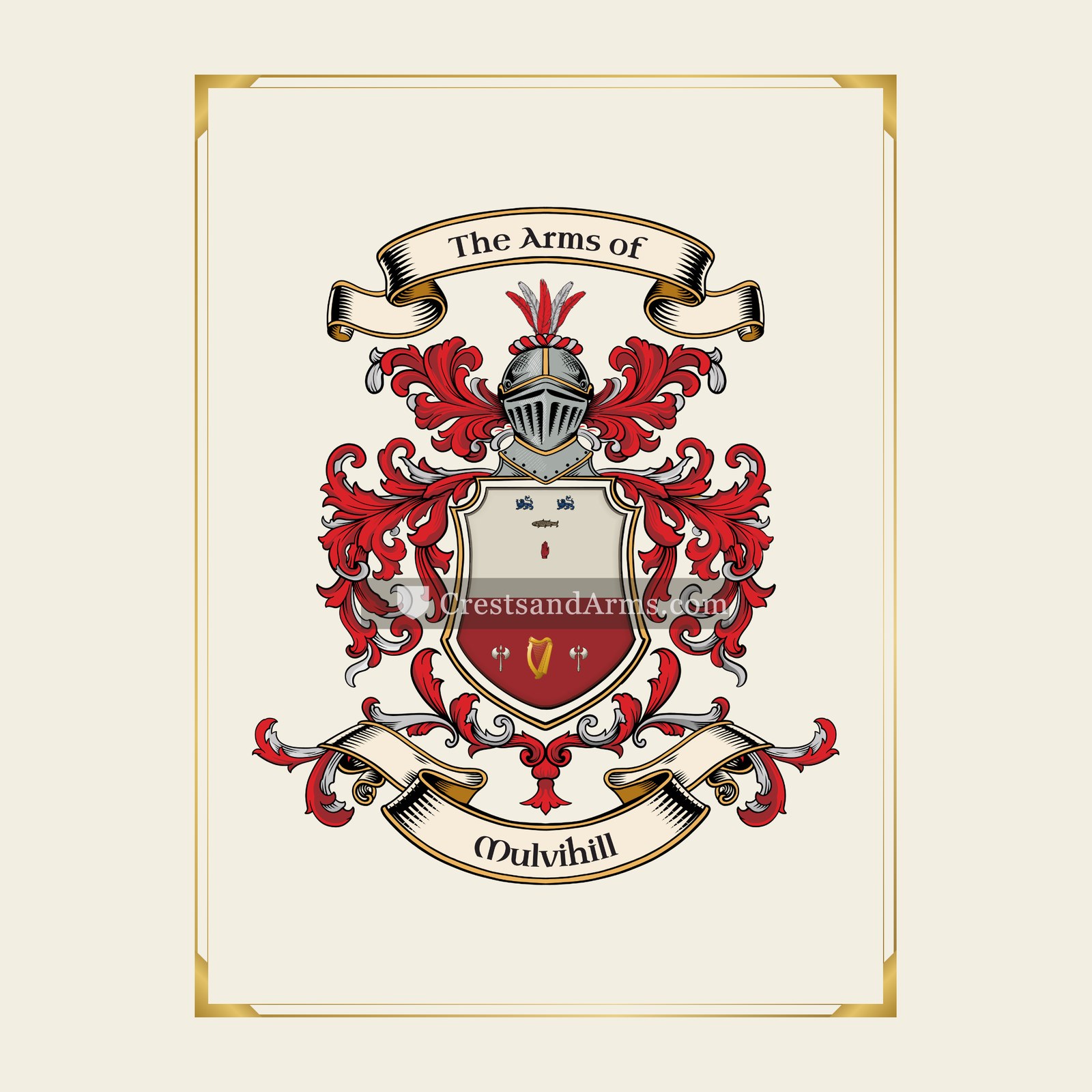 With gold border