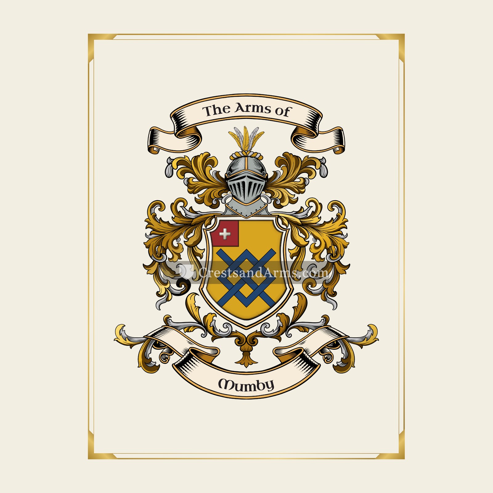 With gold border