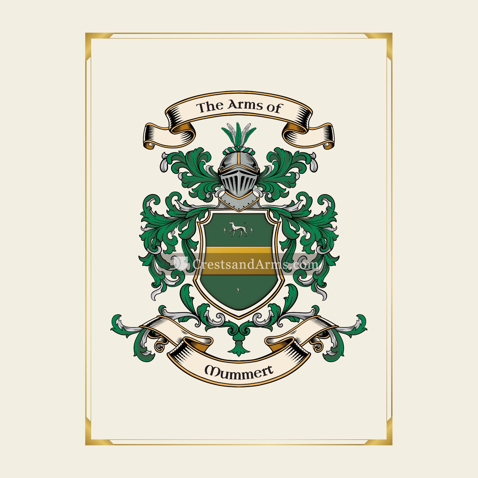 With gold border