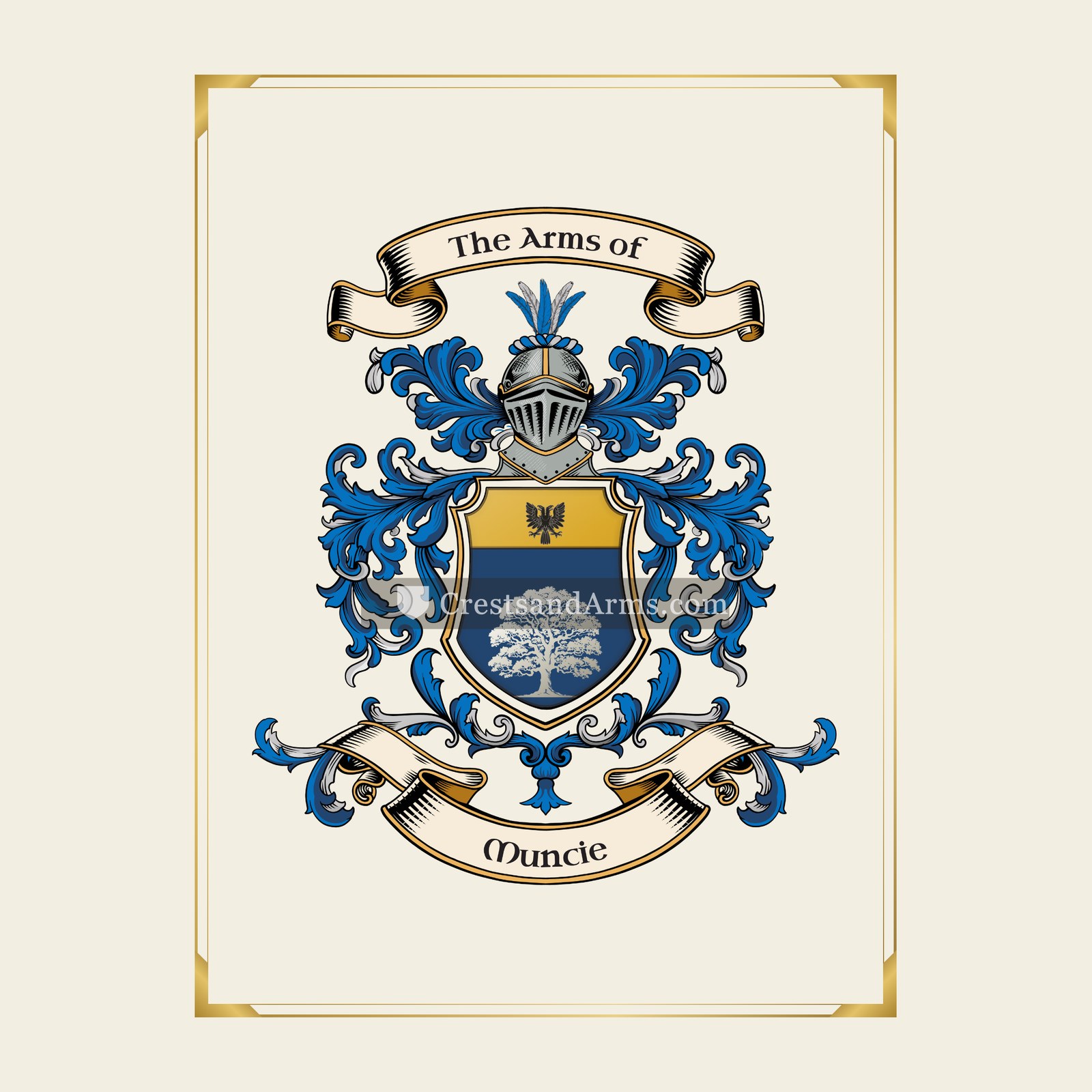 With gold border