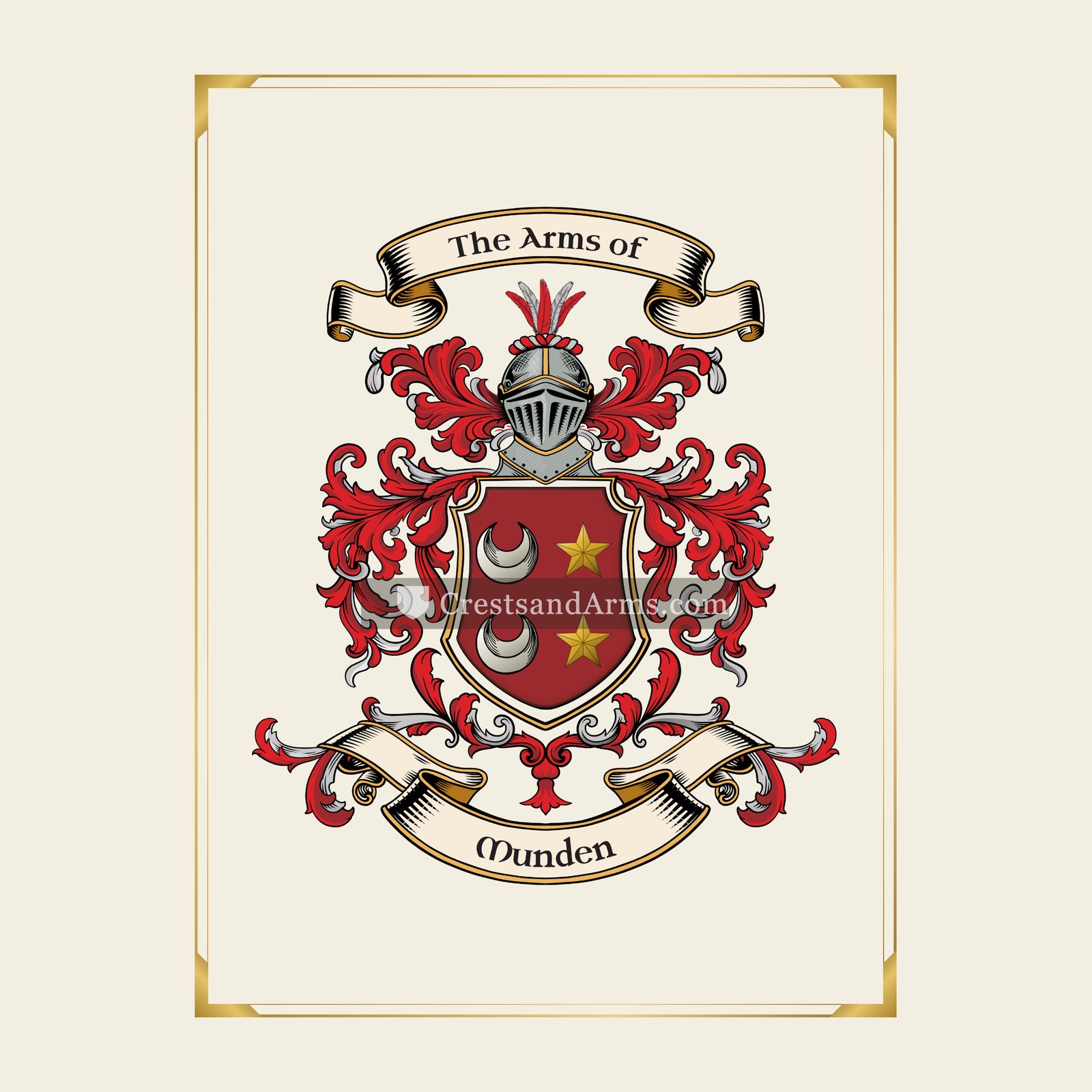 With gold border