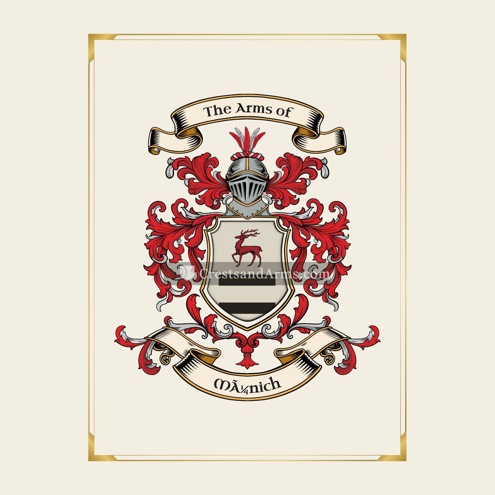 With gold border