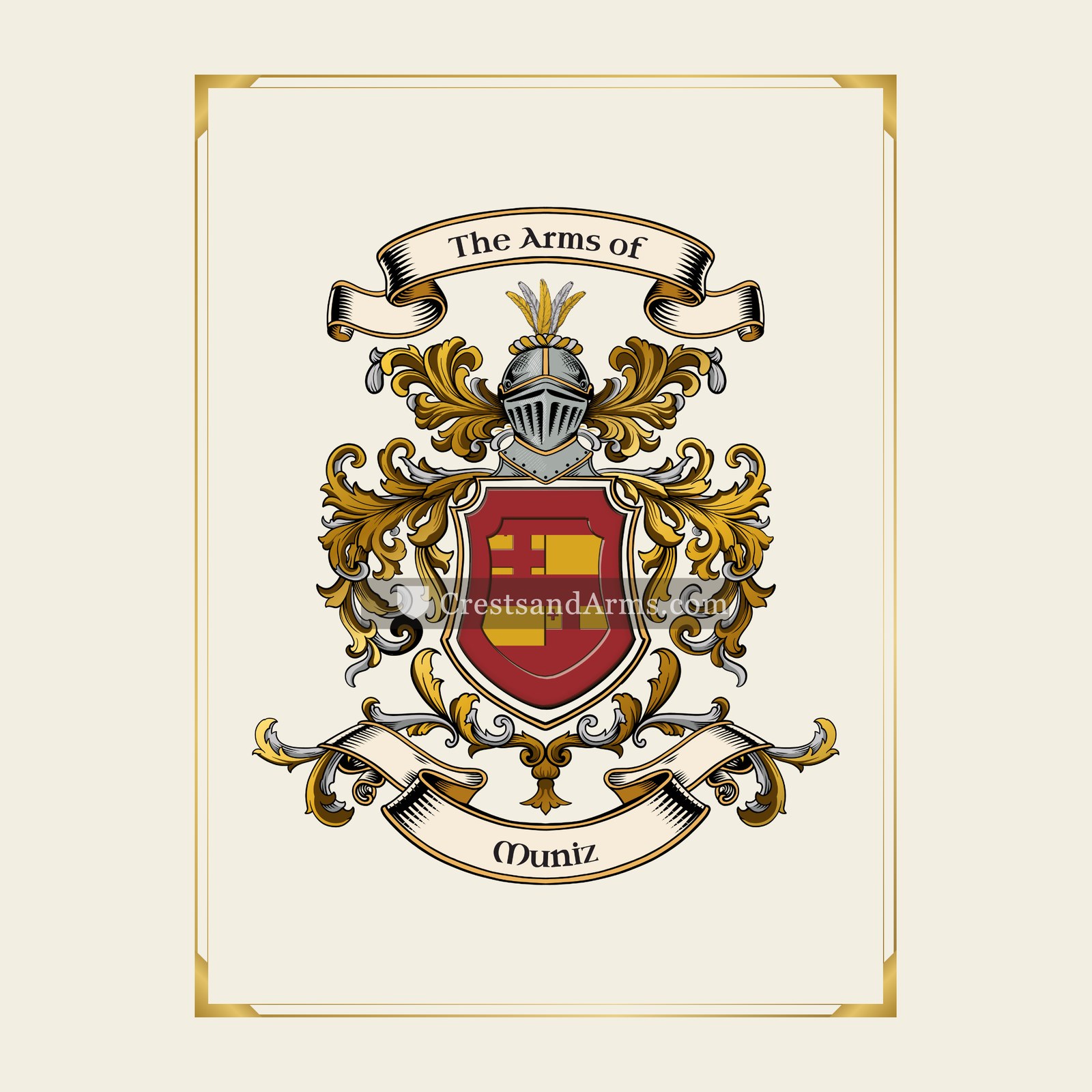 With gold border