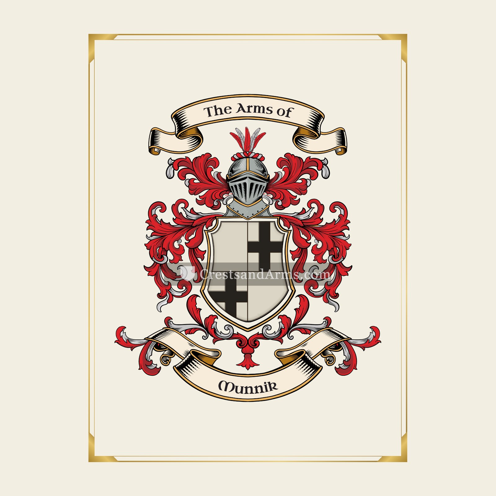 With gold border