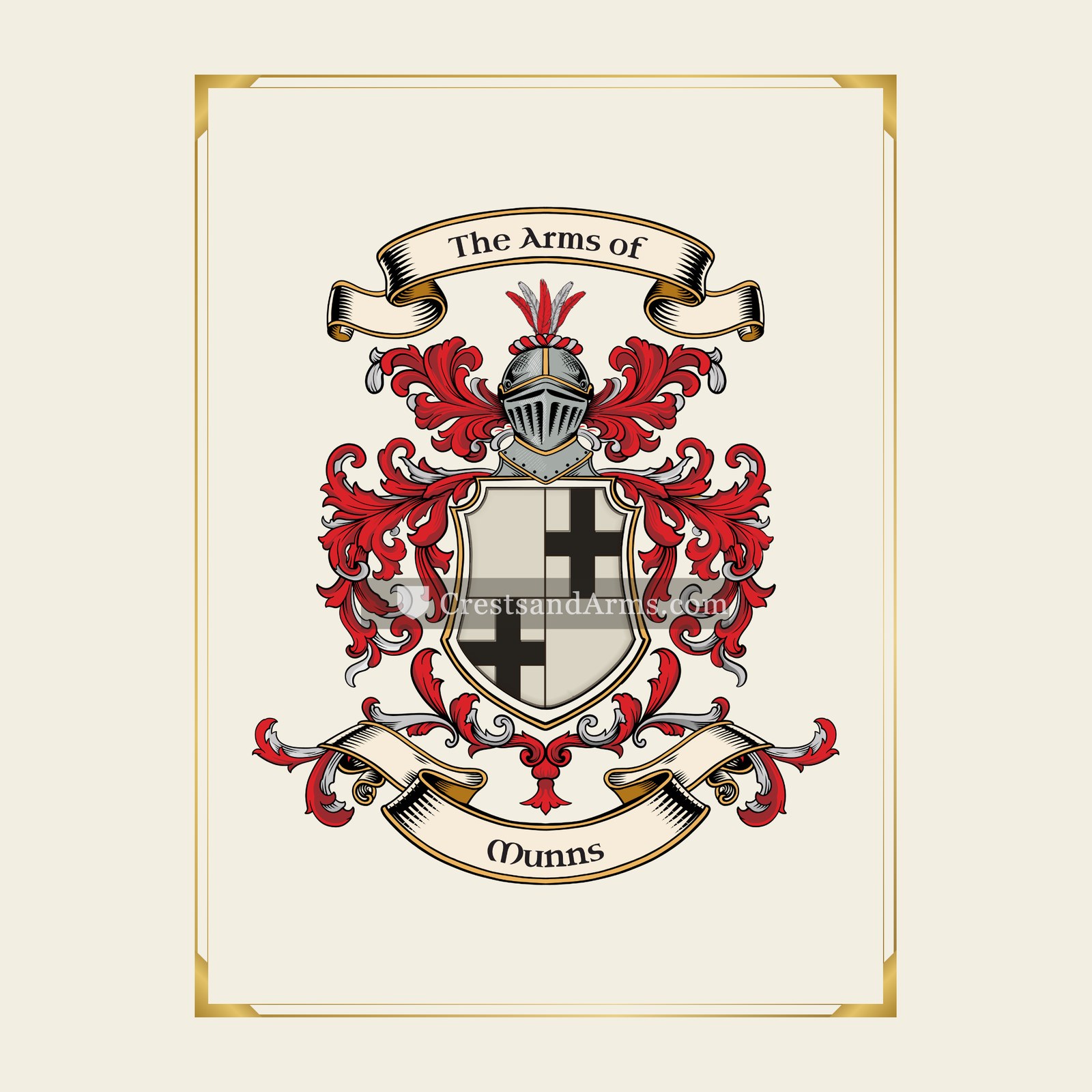 With gold border