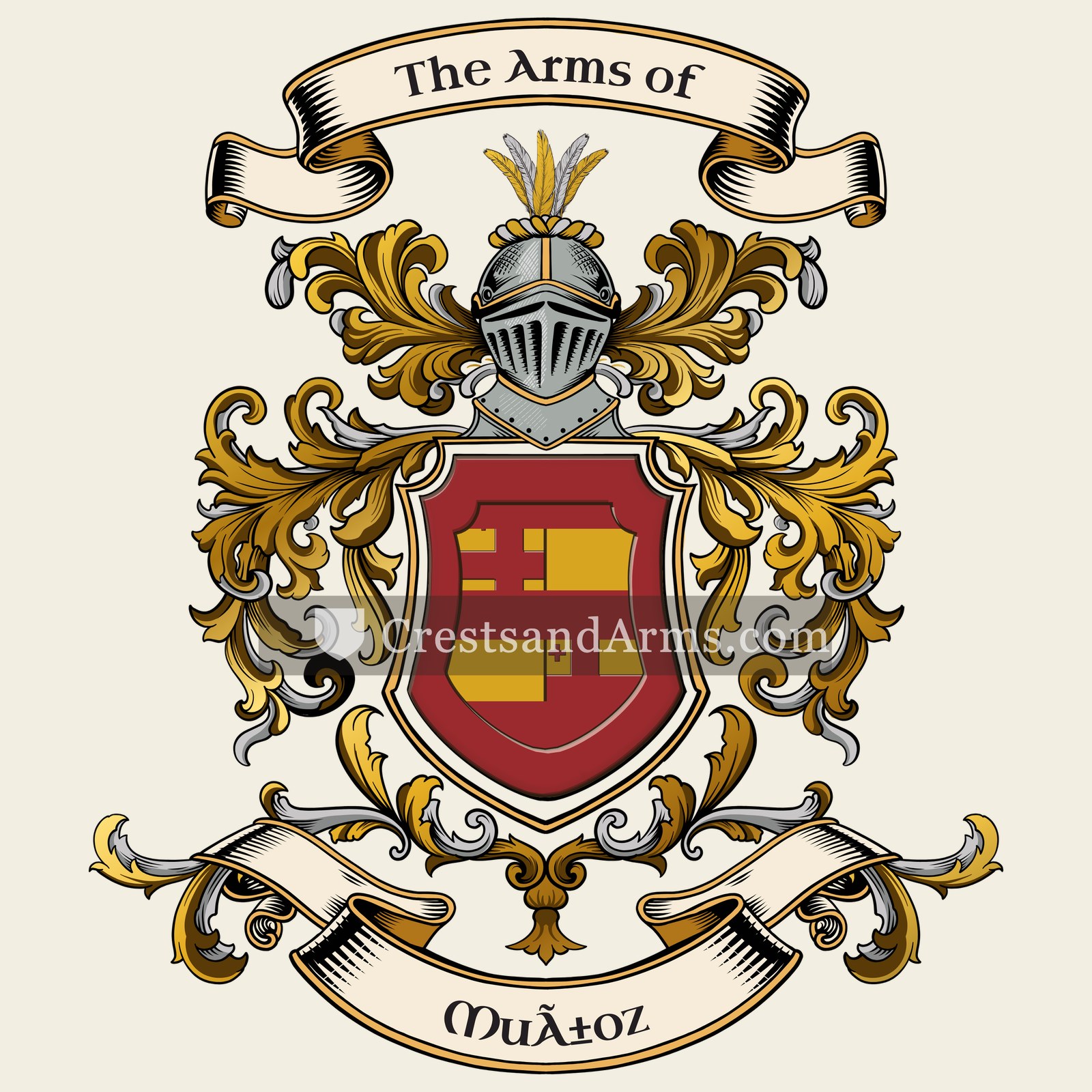 The Muñoz coat of arms, drawn from the recorded blazon