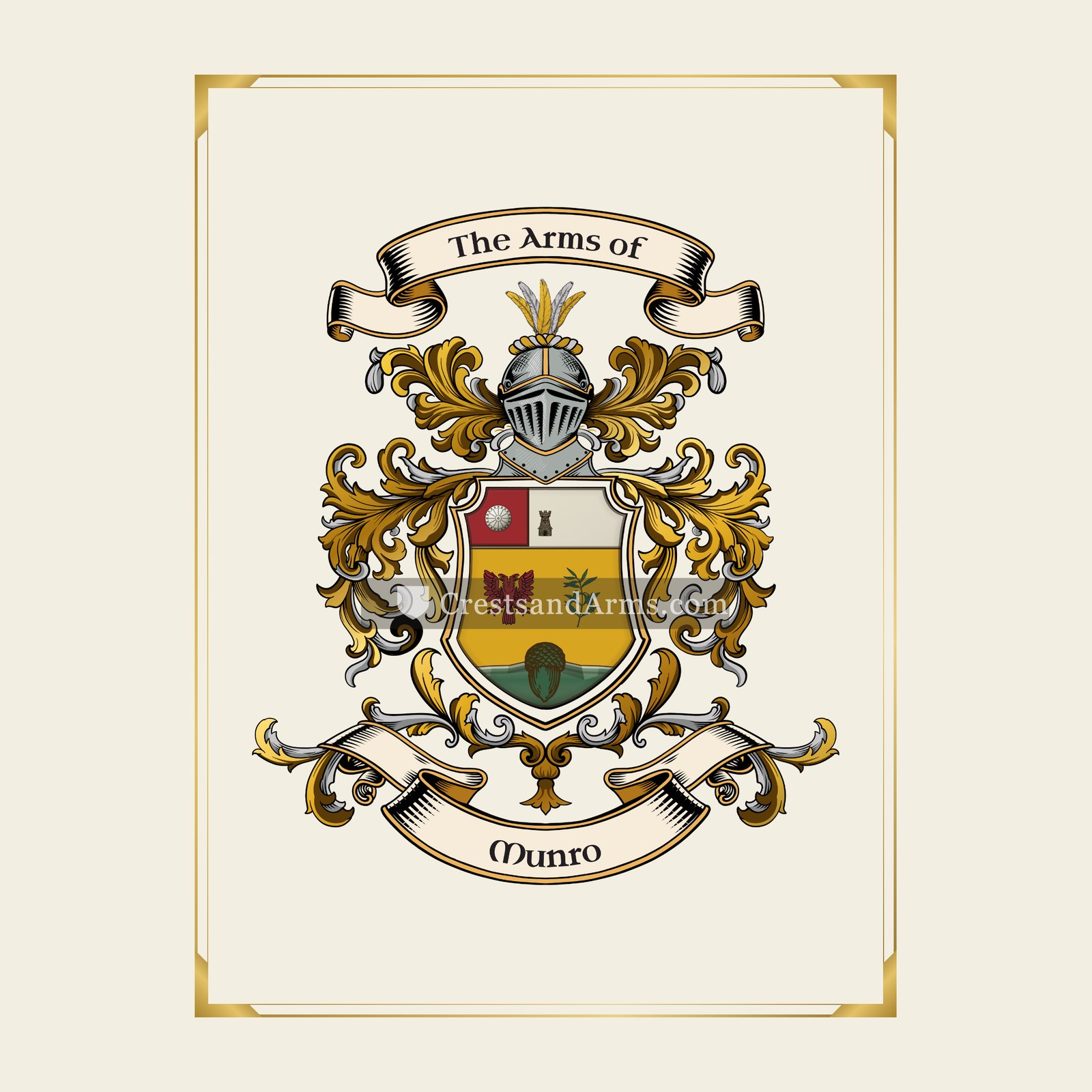 With gold border