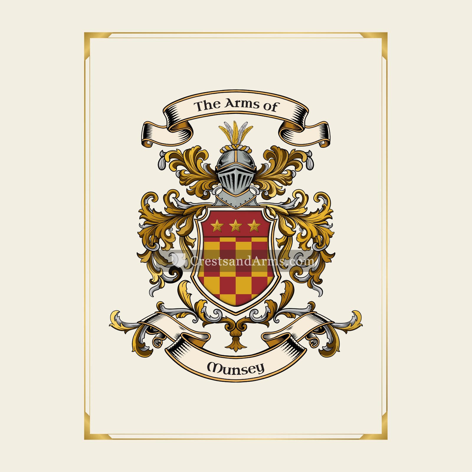 With gold border
