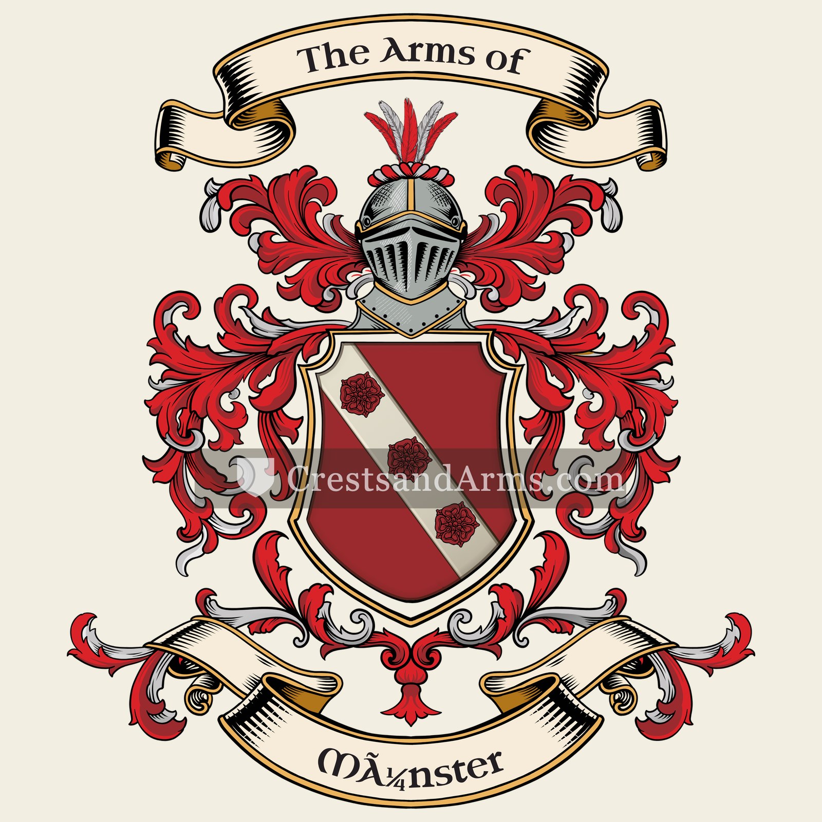 The Münster coat of arms, drawn from the recorded blazon
